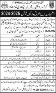 Government Institute Of Leader Technology Gujranwala Jobs 2024 