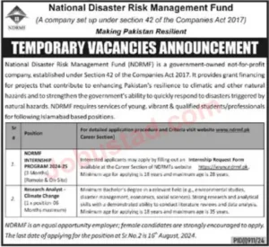 NDRMF Islamabad Jobs 2024